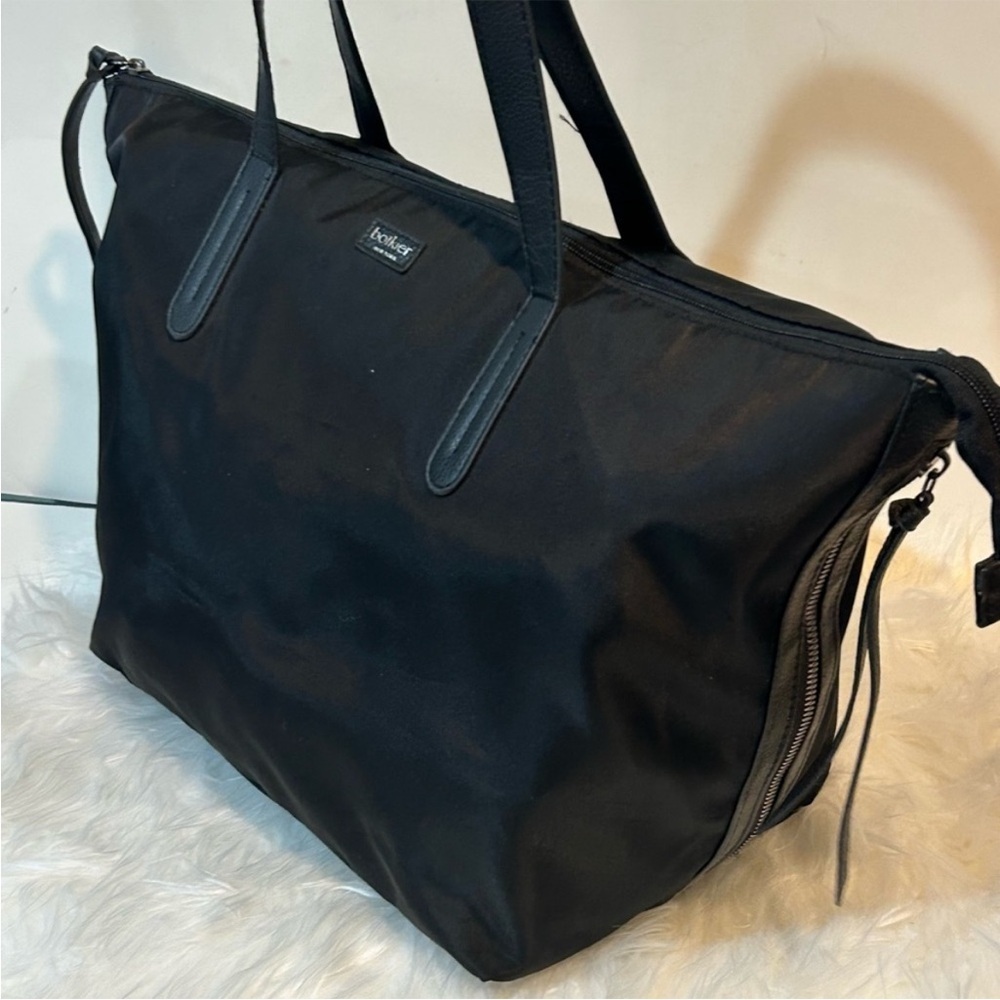 Botkier New York Black Nylon Large Tote Bag Work Laptop Shoulder Bag Zip Pocket - Picture 5 of 10